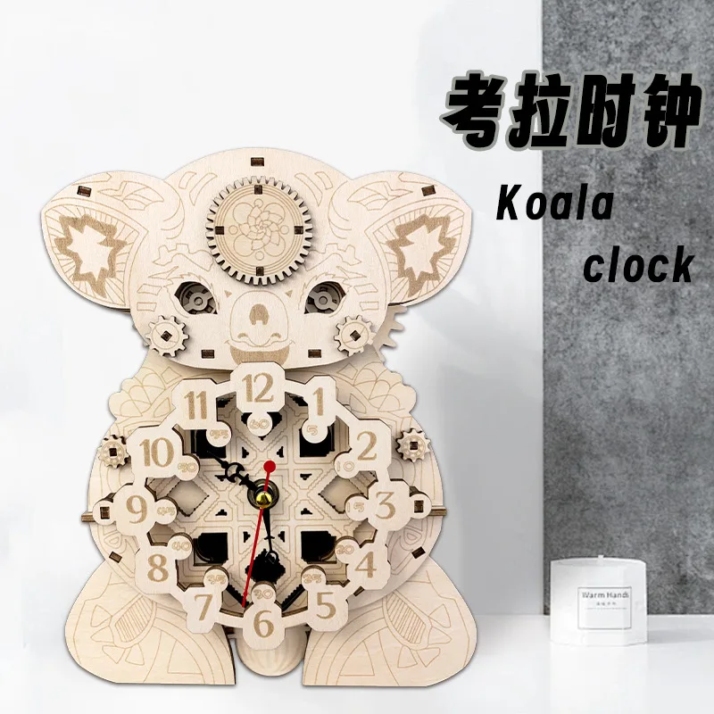 

Koala Clock Ornaments Adult Decompression Puzzle Wooden Three-dimensional Puzzle Hand Assembled Model Diy Creative Gift