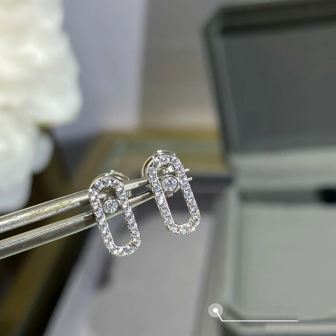 

CY 925 Sterling Silver Luxury Jewelry Classic Diamond Women's Earrings Wedding Earrings. High End Holiday Gifts
