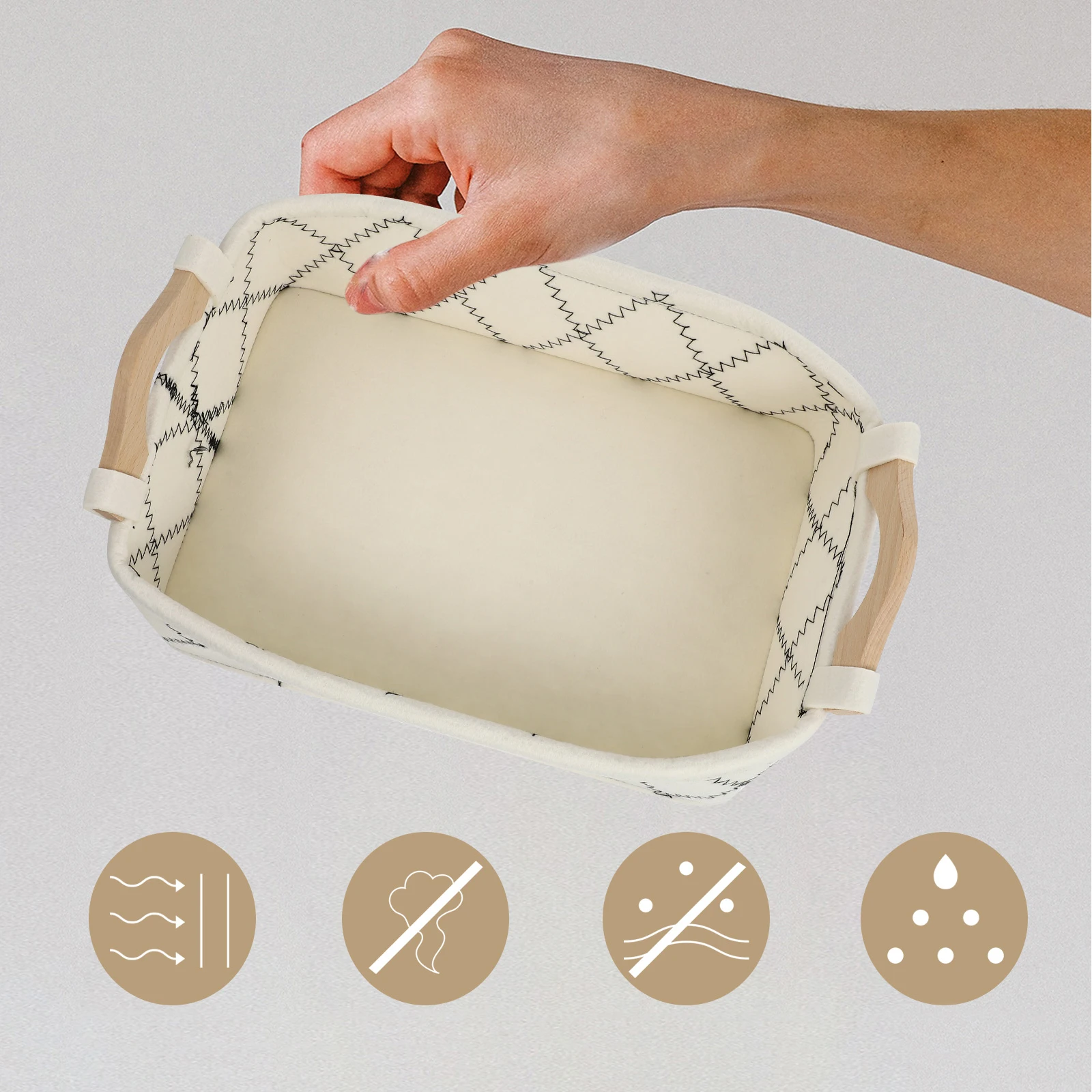 

Felt Storage Basket 34x23x115cm White Foldable Clothes ganizer Multifunctional Picnic Basket Household Storage Solutions