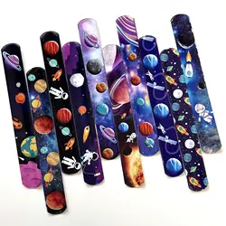 Explore Outer Space Party DIY Slap Bracelets Balloon Banner Tableware Starry Sky Birthday Party Gift Planets Parti Astronaut