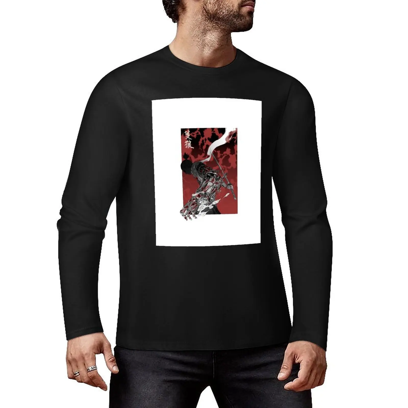 Wolf with katana sekiro Long T-Shirt quick drying t-shirt Tee shirt funny t shirt funny t shirts fitted t shirts for men