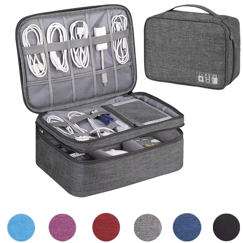 Cable Storage Bag Waterproof Digital Electronic Accessories Organizer Portable Travel Cable Organizer Case For USB Headset Line