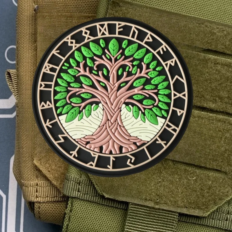 Tree of Life Morale Tactical Patch 3D PVC Hook&Loop Emblem Military Yggdrasil Viking Totem Morale Badge Clothes Backpack Sticker