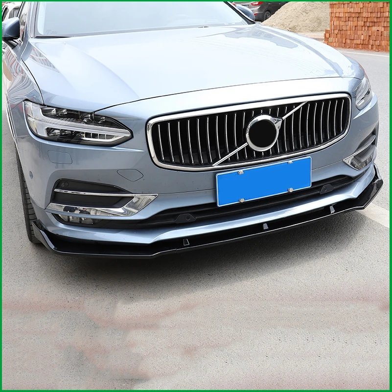

For Volvo S90 2016-2019 Front Bumper Lip Spoiler Diffuser Protector Plate Body Kit Cover Trim Strip Car Styling Auto Accessory