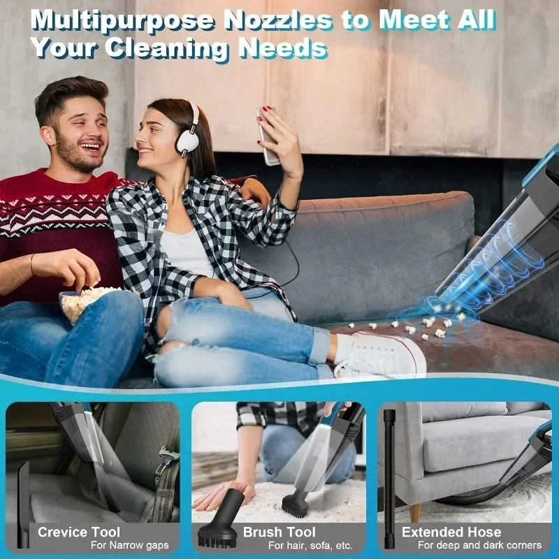 Handheld Cordless Car Vacuum Cleaner Portable Lightweight and Powerful Suitable for Car, Home, Office and Pet Hair