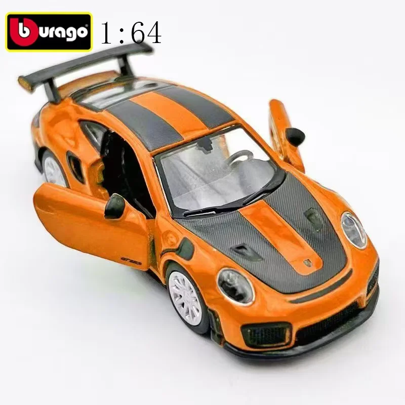 Bbugo 1:64 포르쉐 911GT2 RS 합금 자동차 모델 부티크 컬렉션 장식 장난감