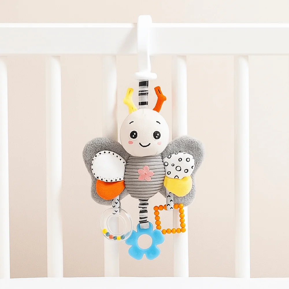 PP Cotton Cartoon Animal Bell Rabbit Penguin Early Education Newborn Rattles Wear-resistant Hand Grip Rattle Teether