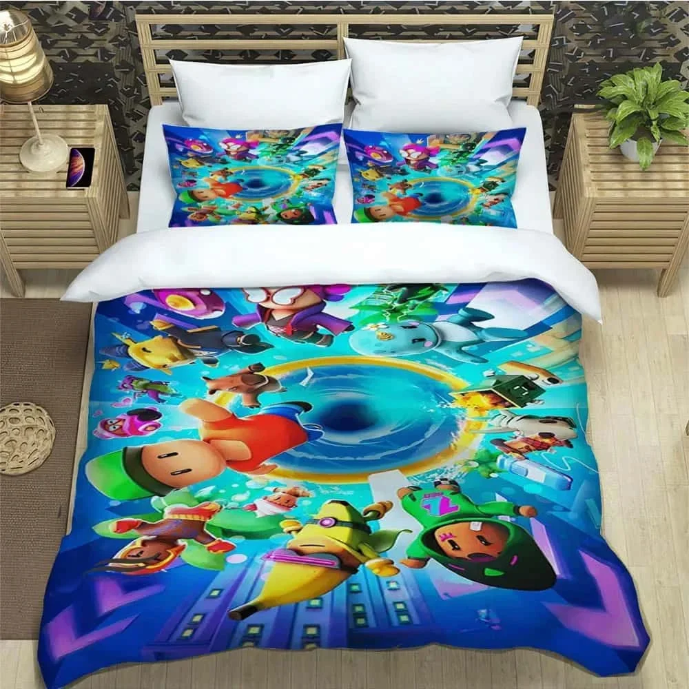 3D Game Cartoon Stumble-guys Bedding Sets exquisite bed supplies set duvet cover comforter set Luxury Birthday Gift Home Textile