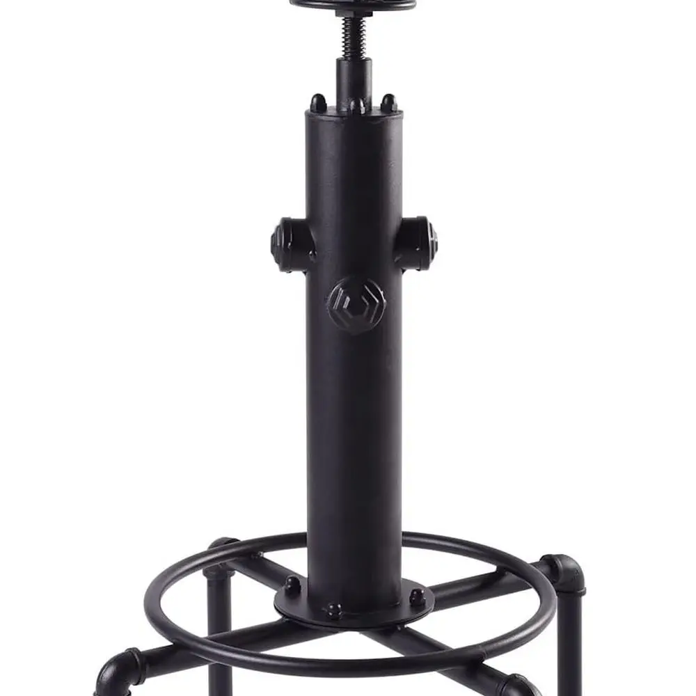 

32-38inch Height Adjustable Industrial Bar Table Vintage Bistro Tables for Kitchen Swivel Wooden Top Farnhouse Fire Hydrant Desi