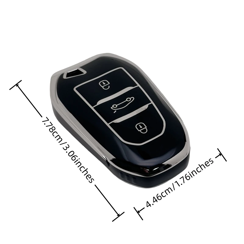 Key Fob Cover with Bling Lanyard Keyring for Peugeot 2008 3008 5008 308 508 for Opel Grandland X Mokka Corsa Insignia
