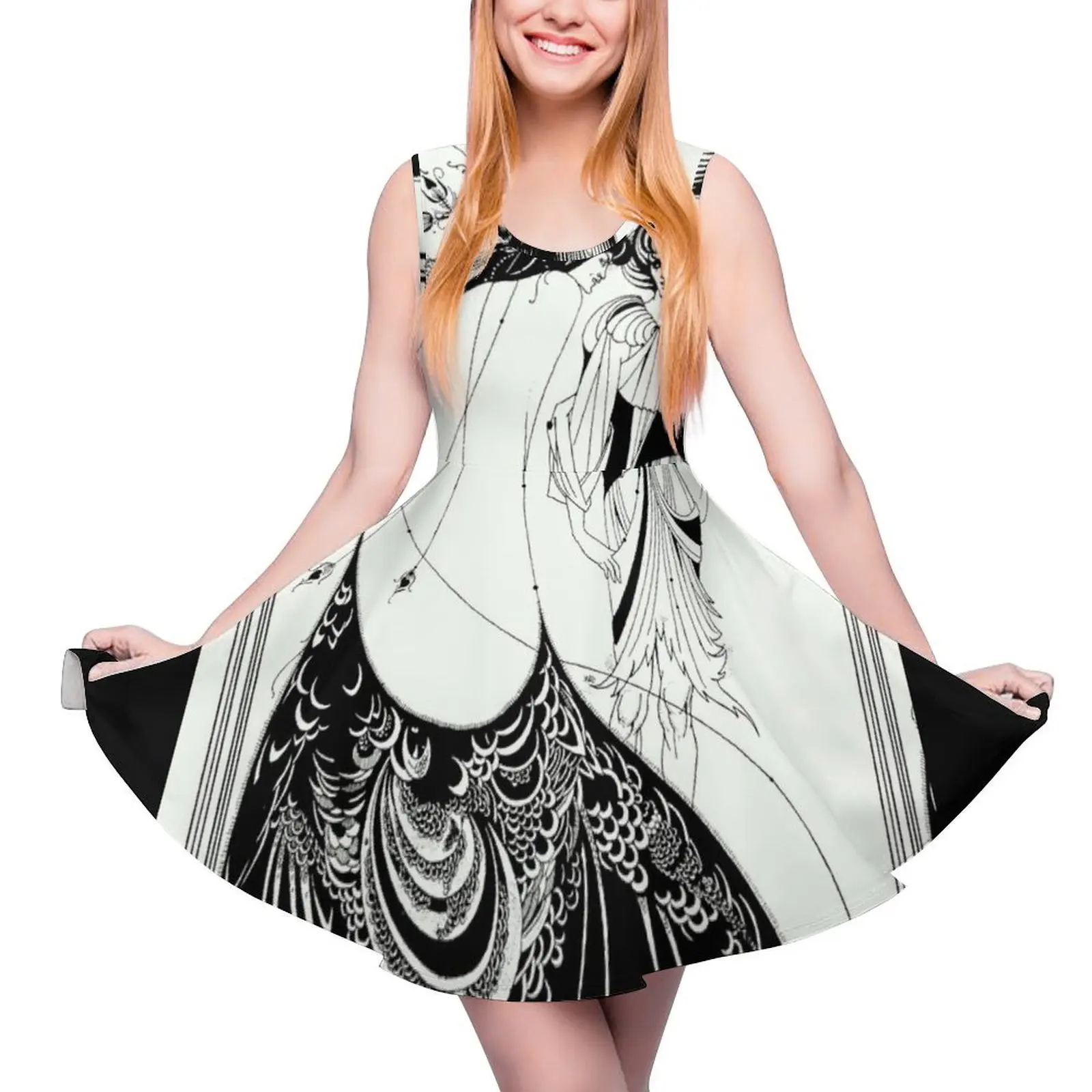 

Peacock Skirt - Aubrey Beardsley Sleeveless Dress beach outfits for women dresses korean style