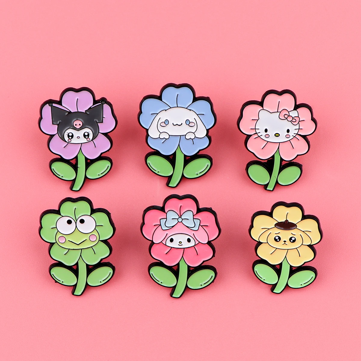 Cute Anine Cat Enamel Pin Flowers Badges on Backpack Dog Brooches for Women Men Lapel Pins Cosplay Accessories Toys Gifts