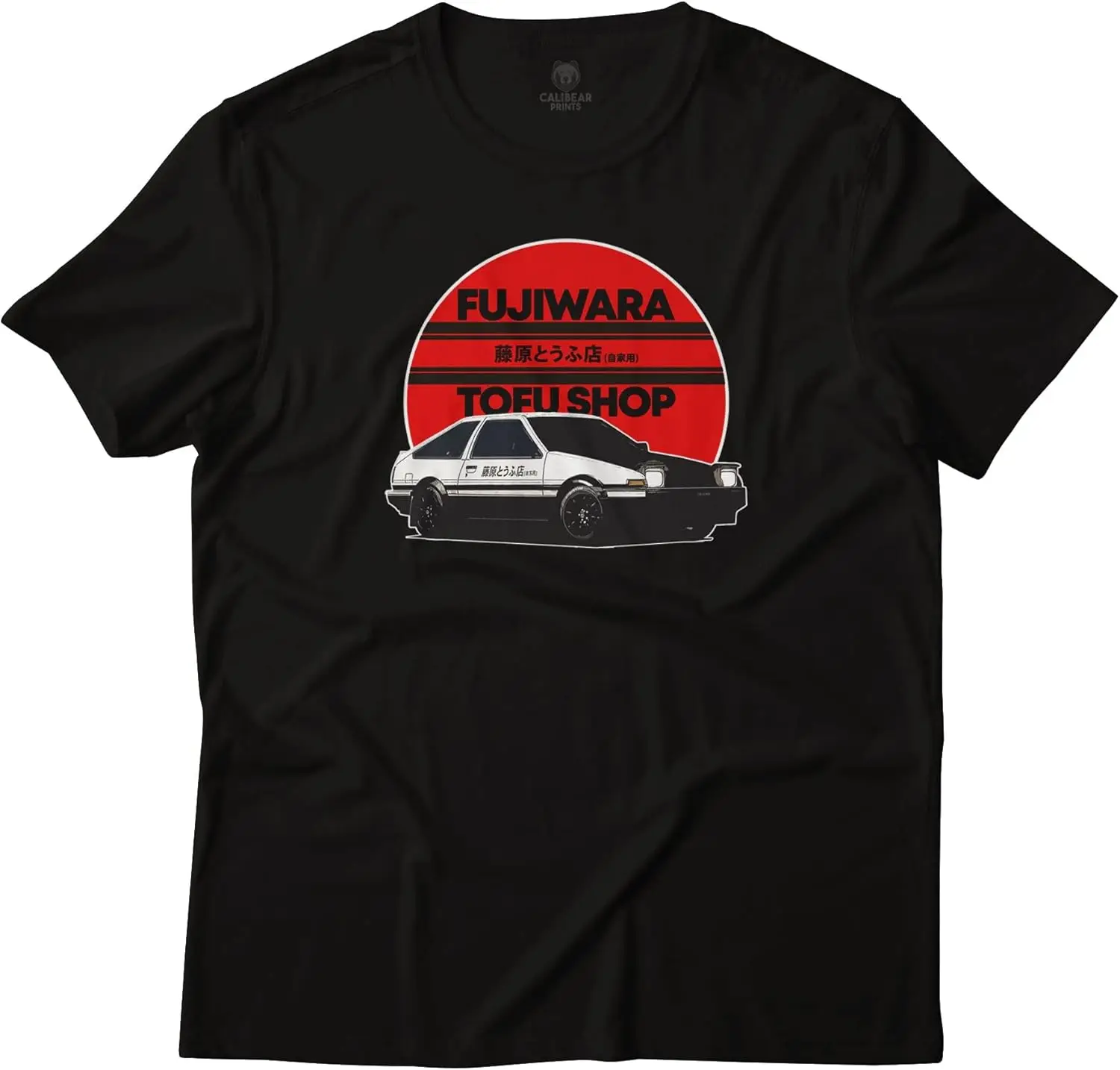 1p,Calibear Prints Fujiwara Tofu Shop Initial D GT86 Trueno AE86 Hachi-ROKU Drift Car Anime T-Shirt