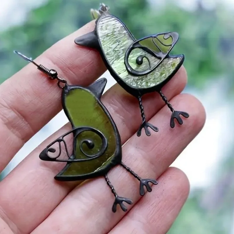 Lustige Cartoon-Hohlvogel-Ohrhänger im Wald-Stil, frisches Ohr-Accessoire für Frauen, für Pendler, Reisen, Modeschmuck