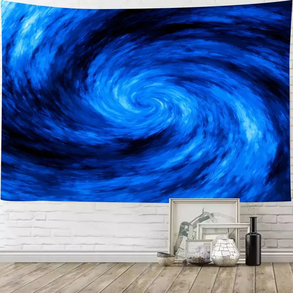 Blues Psychedelic Style Vortex Tapestry Decoration Bedroom Dormitory Background Cloth Home Party Living Room Club Tapestry