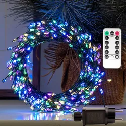 Fairy Lights Green Wire Outdoor 36M Cluster Christmas Tree LED String Light Garland For New Year Street Party Wedding Decoration