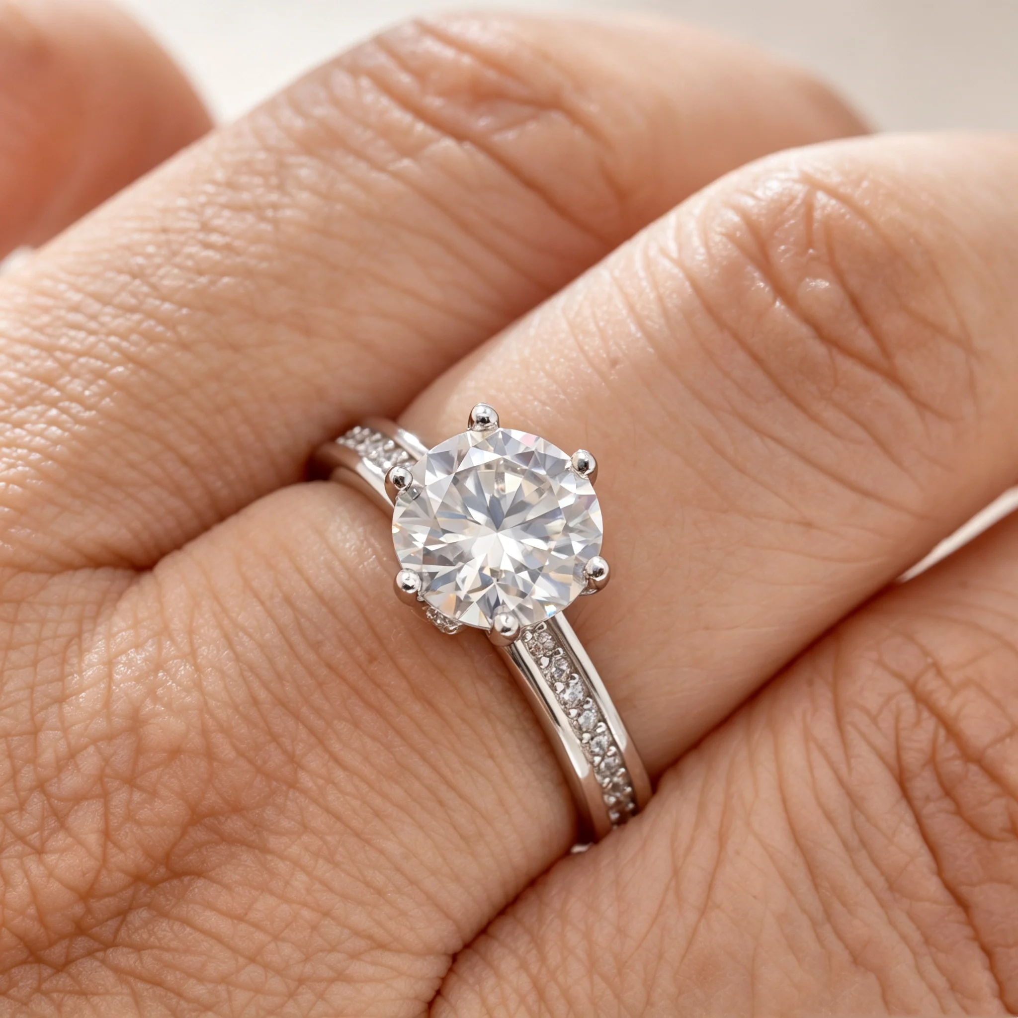 3ct 9mm WHITE Moissanite Silver Ring Elegant High Quality Simulated Diamond Female Dating Party Jewelry Gift