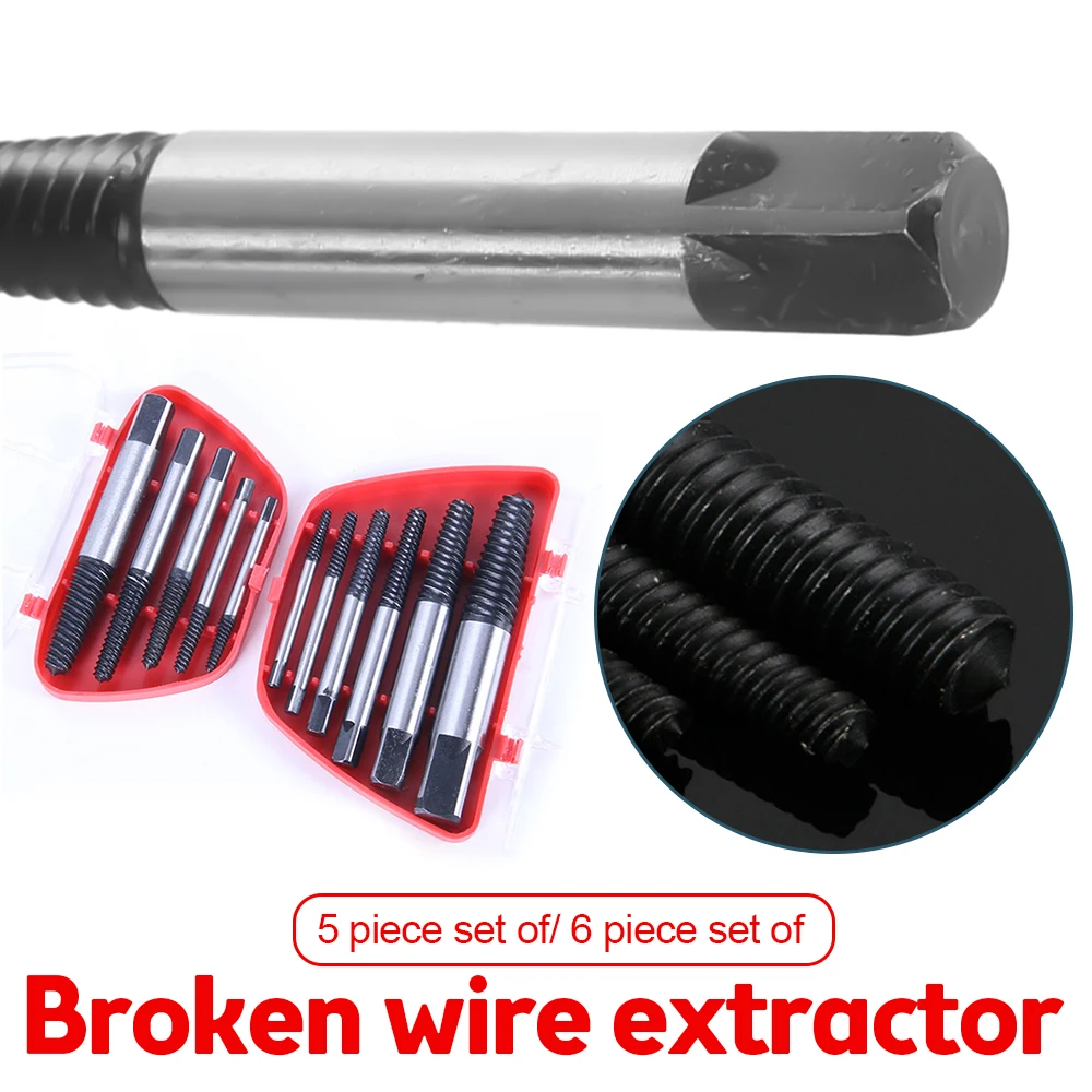 5/6Pcs Damaged Screws Extractor Speed Out Broken Bolt Extractor Carpentry Tools Metal Drill Bits Set Bolts Remover Extractor