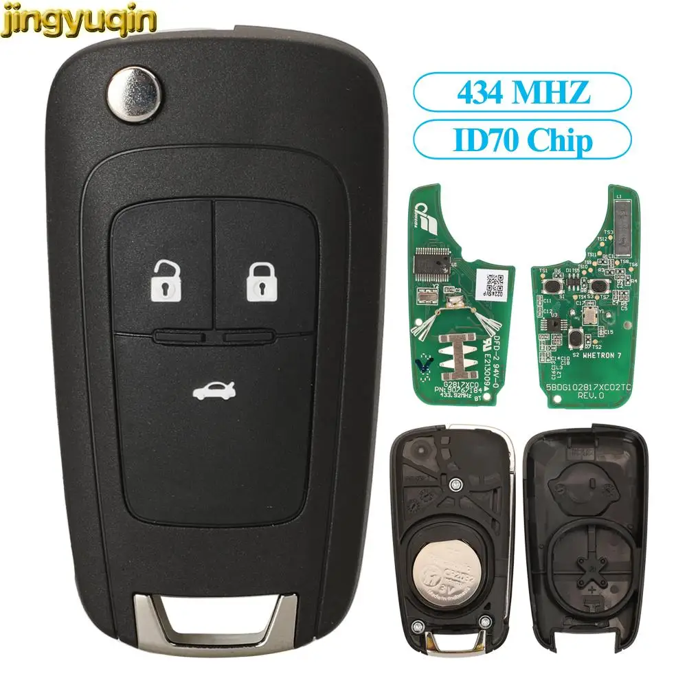 

Jingyuqin 2ALBS1SG24 ID70 Chip 434 MHZ For Chevrolet Cavalier Buick Excelle Original Factory 3 Buttons Car Key Alarm Remote Fob