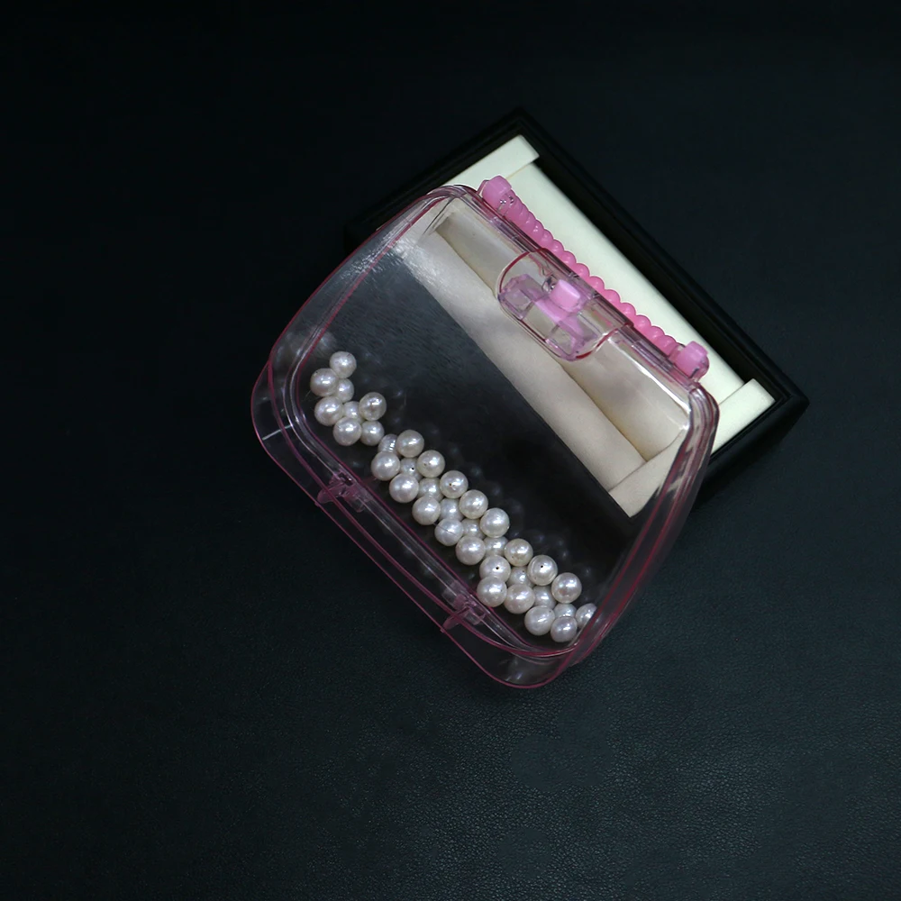 الوردي حقيبة يد البلاستيك صناديق تغليف المجوهرات شفافة خلية واحدة مجوهرات ملحق تخزين أداة 1 قطعة الأطفال هدية الزخرفية