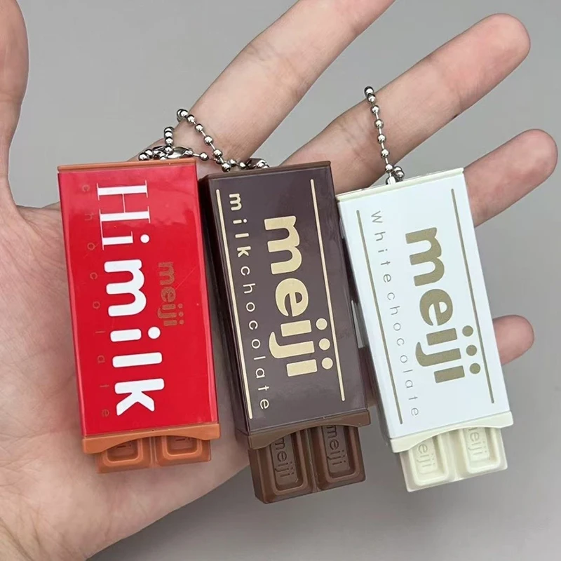 2026 Novedad: Juguete Antiestrés de Chocolate Estilo Japonés Meiji, Flexible y Plegable, Colgante para Llavero, Regalo Creativo