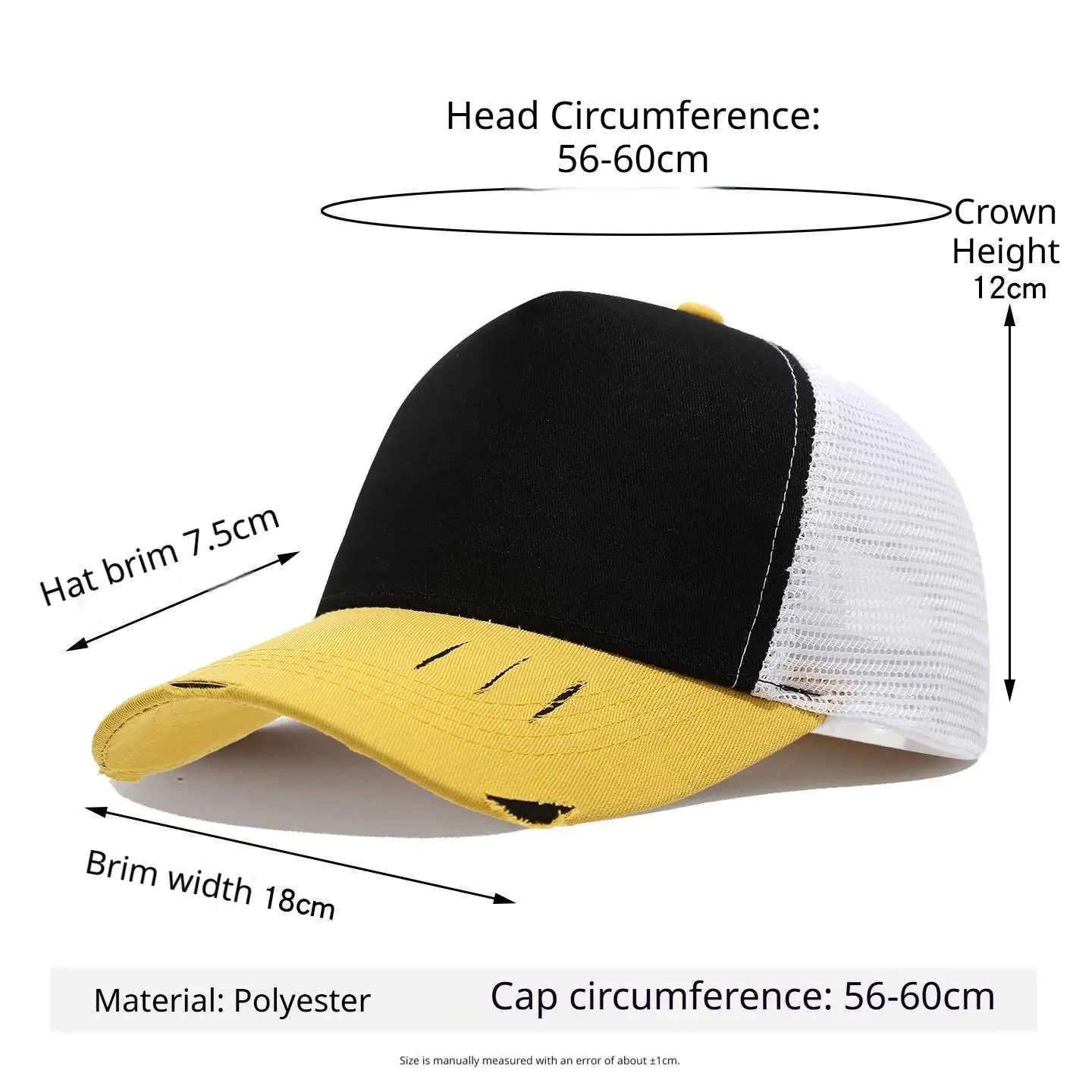 Custom Cap Print With Logo Personalized Design Men Summer Broken Hole Mesh Sunshade Truck Driver Baseball Competition Event Hat