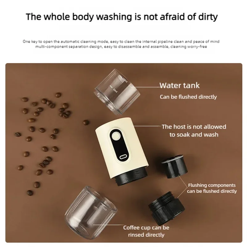 ماكينة القهوة ABVI- ماكينة القهوة الكهربائية اللاسلكية الصغيرة المحمولة ماكينة القهوة المنزلية الخارجية