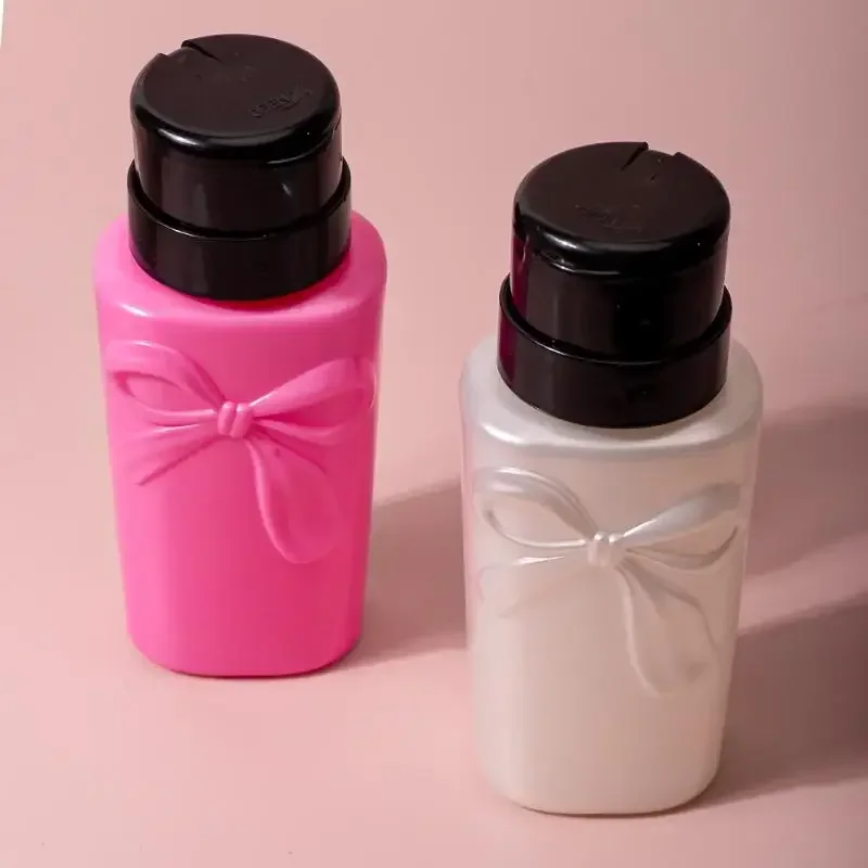 دفع أسفل البلاستيك القوس مضخة فارغة لموزع طلاء الأظافر الكحول ماكياج مزيل إعادة الملء زجاجة السائل المطهر التخزين #2