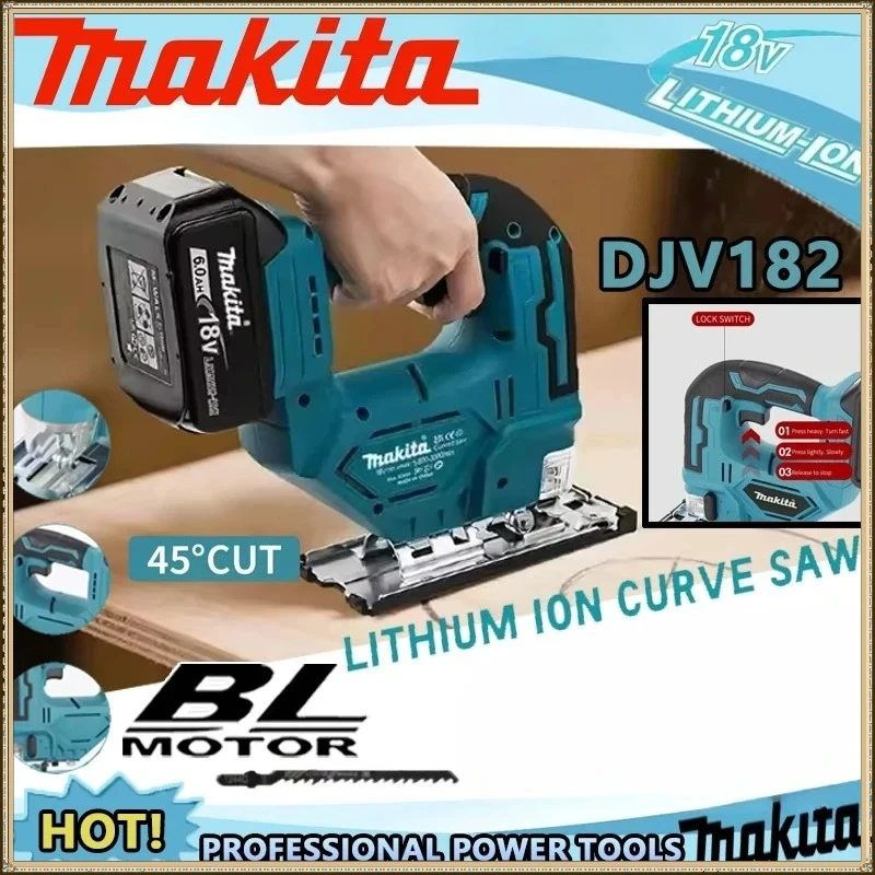 

Аккумуляторная многофункциональная электрическая пила Makita DJV182 с бесщеточным двигателем для резки древесины и проволоки