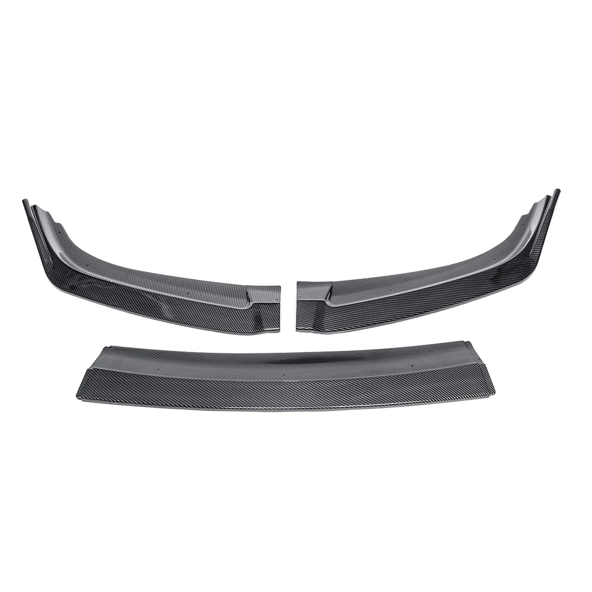 3PCS Front Bumper Lip Spoiler Side Splitter Canards Body Kit For Honda Civic 2016 2017 2018 Car Accessories Black Carbon Look