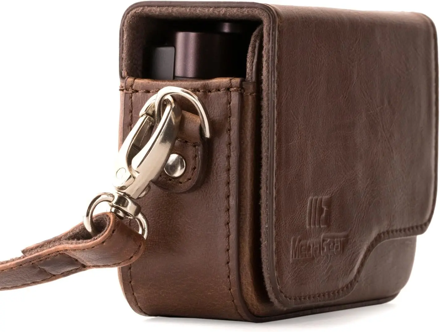 

MG1222 Кожаный чехол для камеры Canon PowerShot G9 X Mark II, G9 X с ремешком, темно-коричневый