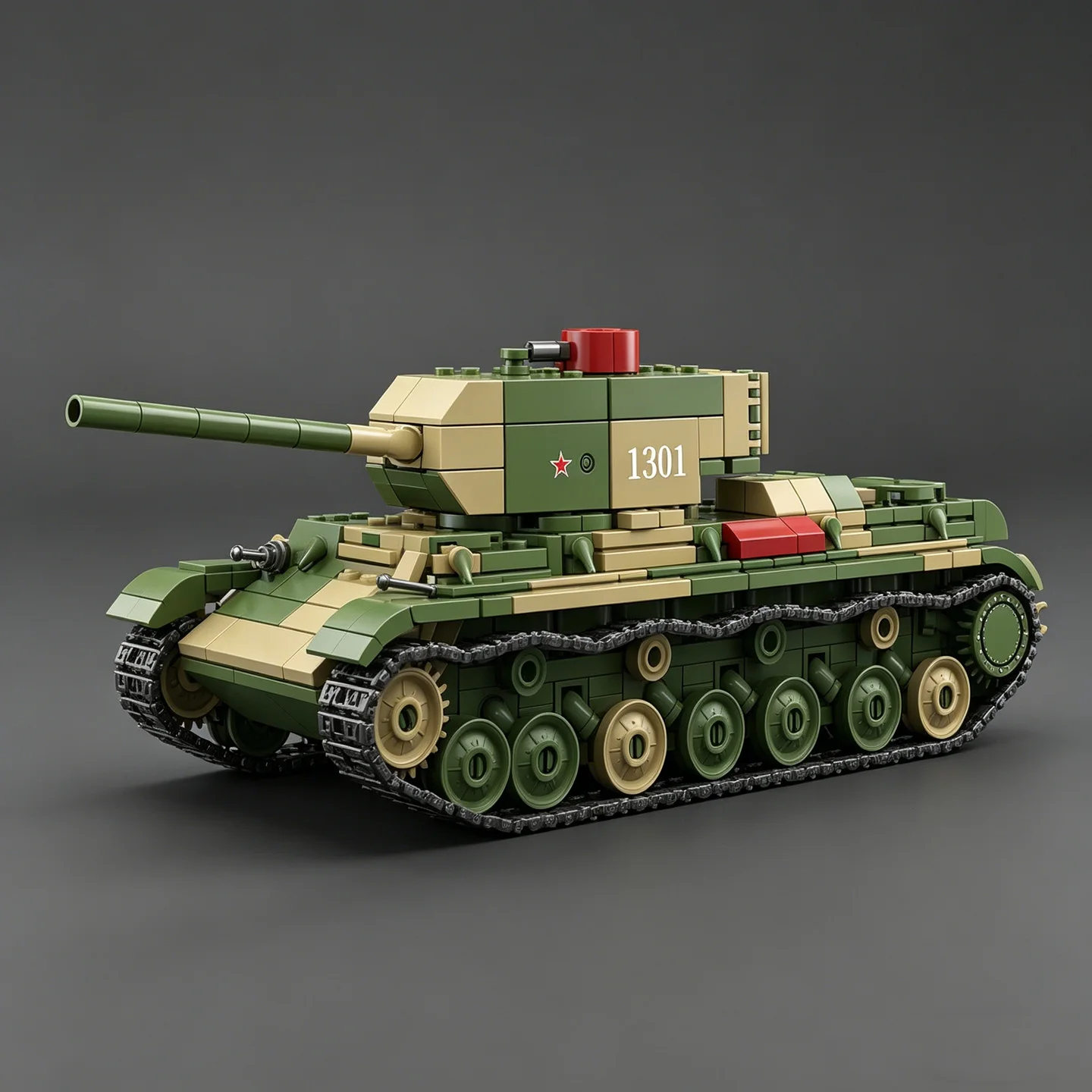 

KV-220 Heavy Tank Soviet Tracked Armored Vehicle Building Blocks Educational Toy Model