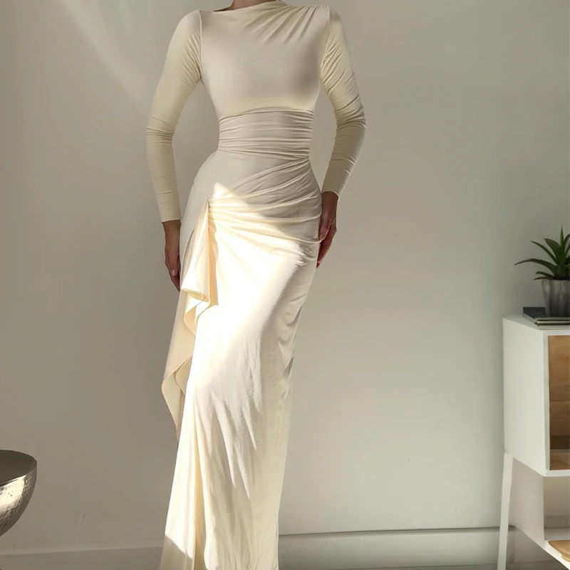 

Spice Girl Style Short Sleeve Long Skirt Dress Women's Fall Winter 2025