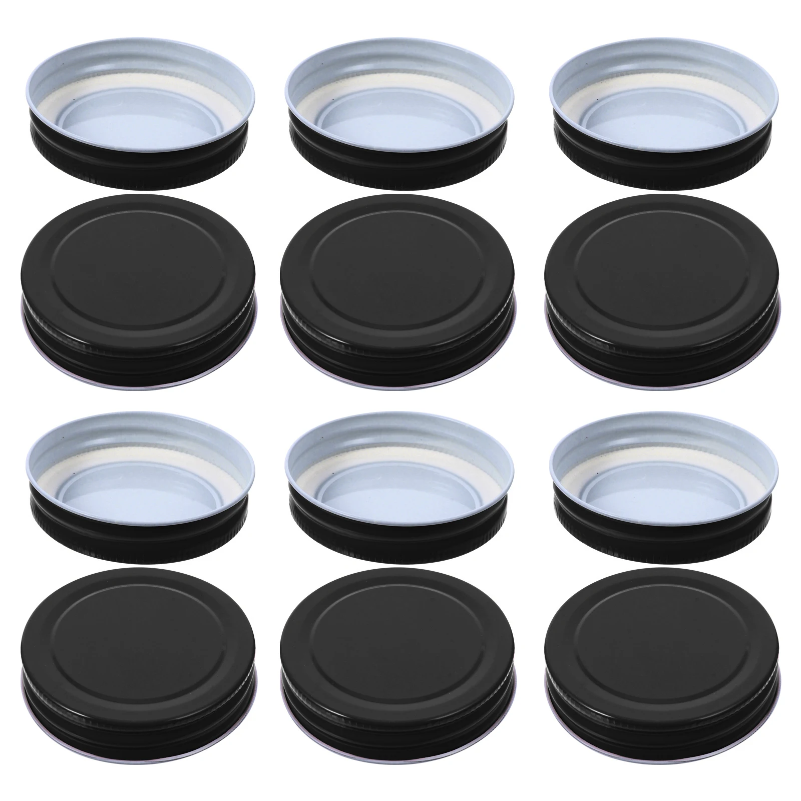 12pcs 70mm Standard Sealing Metal Caps Leakproof Tinplate Lids Mason Jar Cover for bottles Mason Jar Integrated Replacement Lids