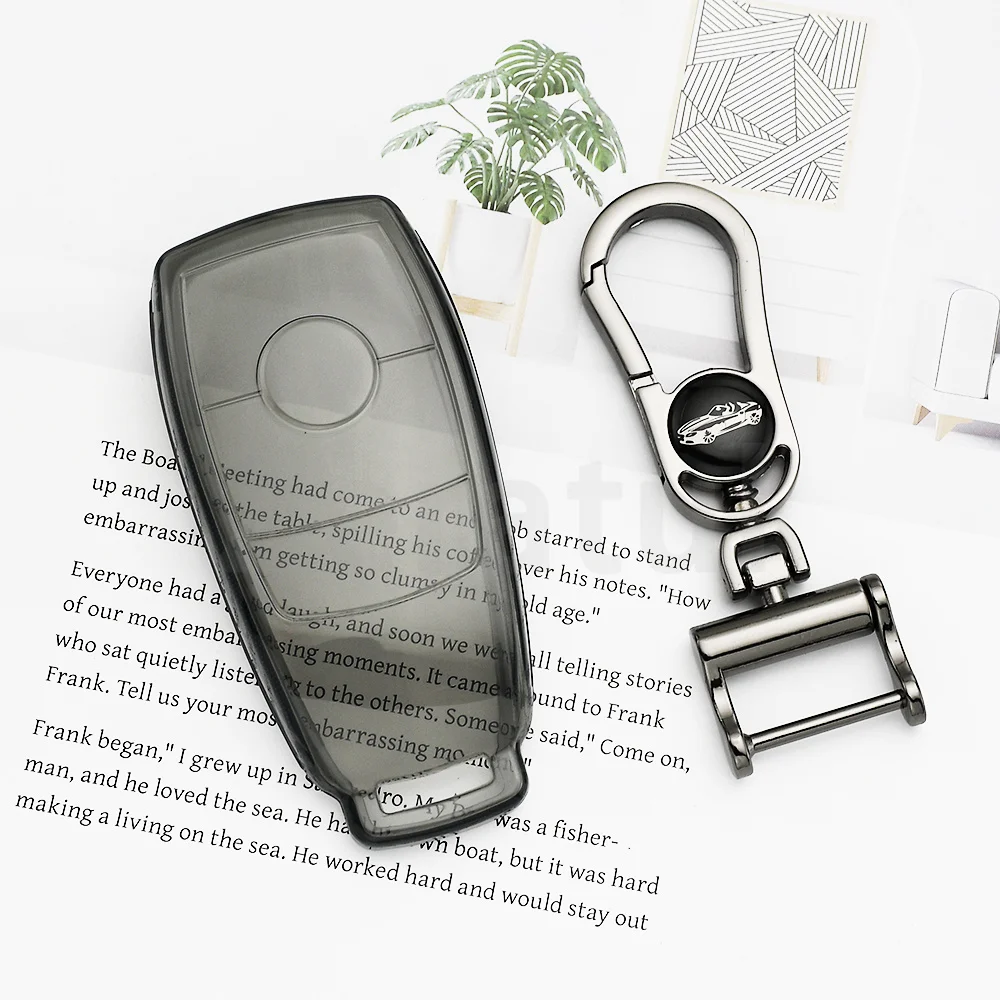 For Mercedes Benz GLC GLE CLA EQA EQB EQC Class A B C E S G GLA GLB Clear Transparent TPU Car Smart Key Cover Case Accessories