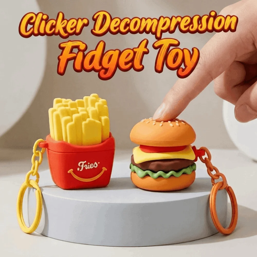 Novelty Relaxation Fidget Keychain Cute Lightweight Simulation Food Keyring Mini Portable Press Bag Pendant Backpack Charm