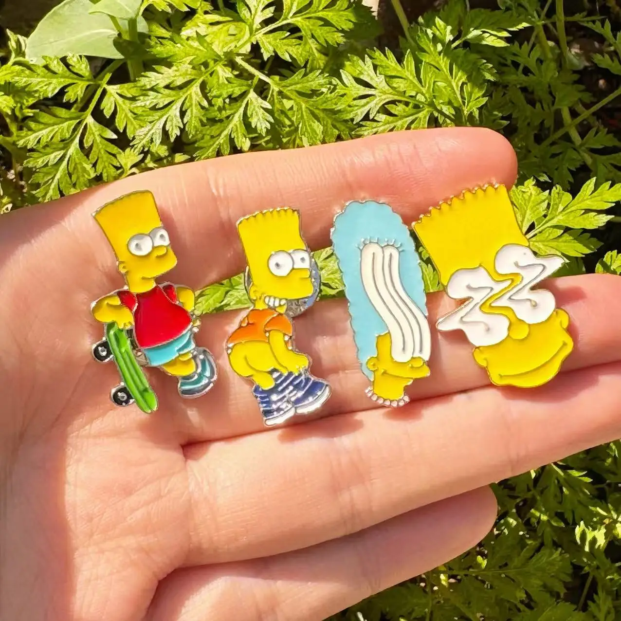 4pcs the Simpsons Comedy Anime TV Series Enamel Pins Set Cartoon Lapel Brooch Badges Funny Jewelry Gift for Kids And Friends