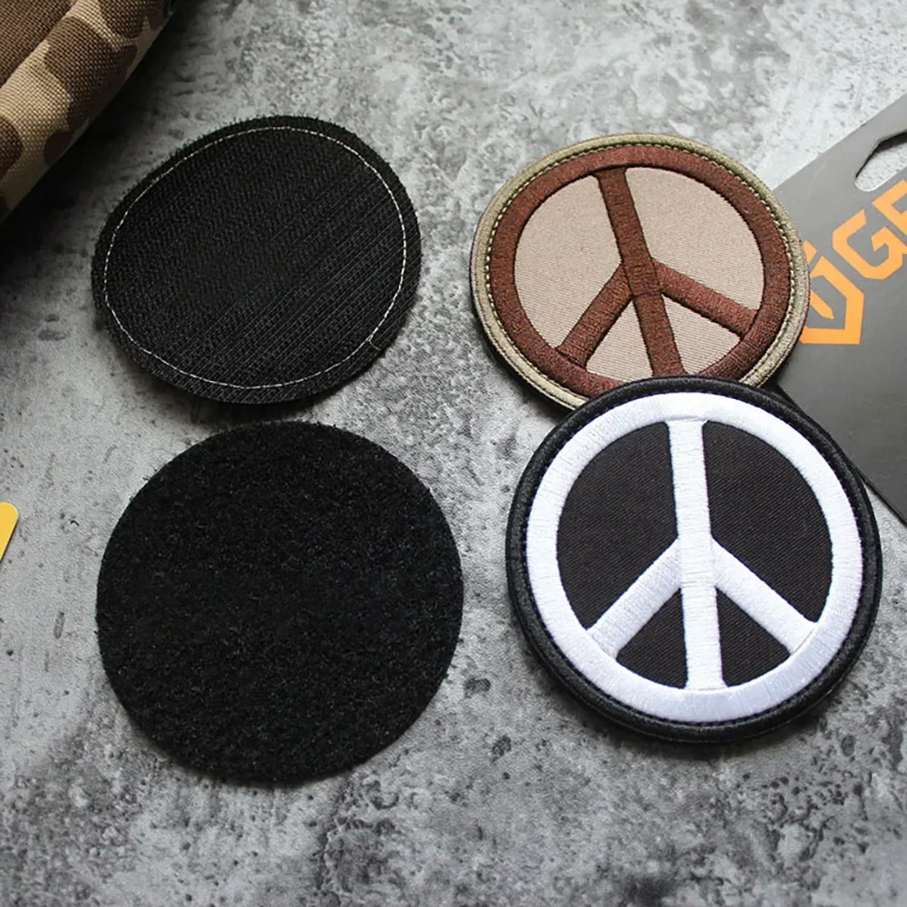 Embroidered Hook and Loop Patches, Anti War Emblem, Peace Morale Badge, Tactical Backpack Decoration Sticker