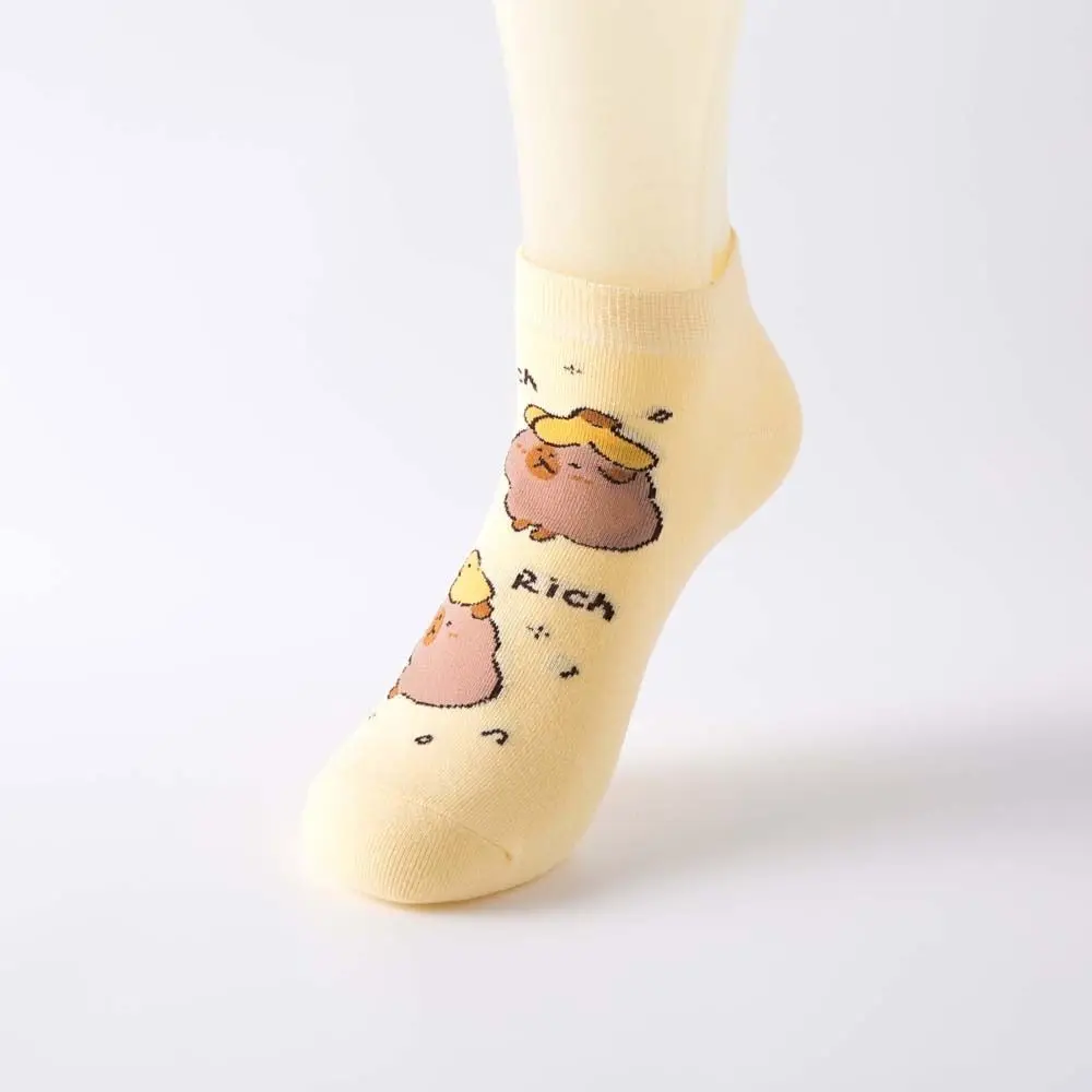 Funny Anime Capybara Socks Cotton Patchwork Short Ankle Socks Summer Hosiery Kawaii Socks for Women Student