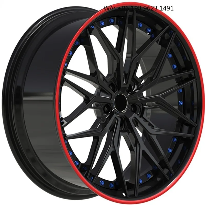 High-end customized deep concave forged alloy wheel hub, multi-inch single-piece sport rims, 5×3 PCD, gold polished finish