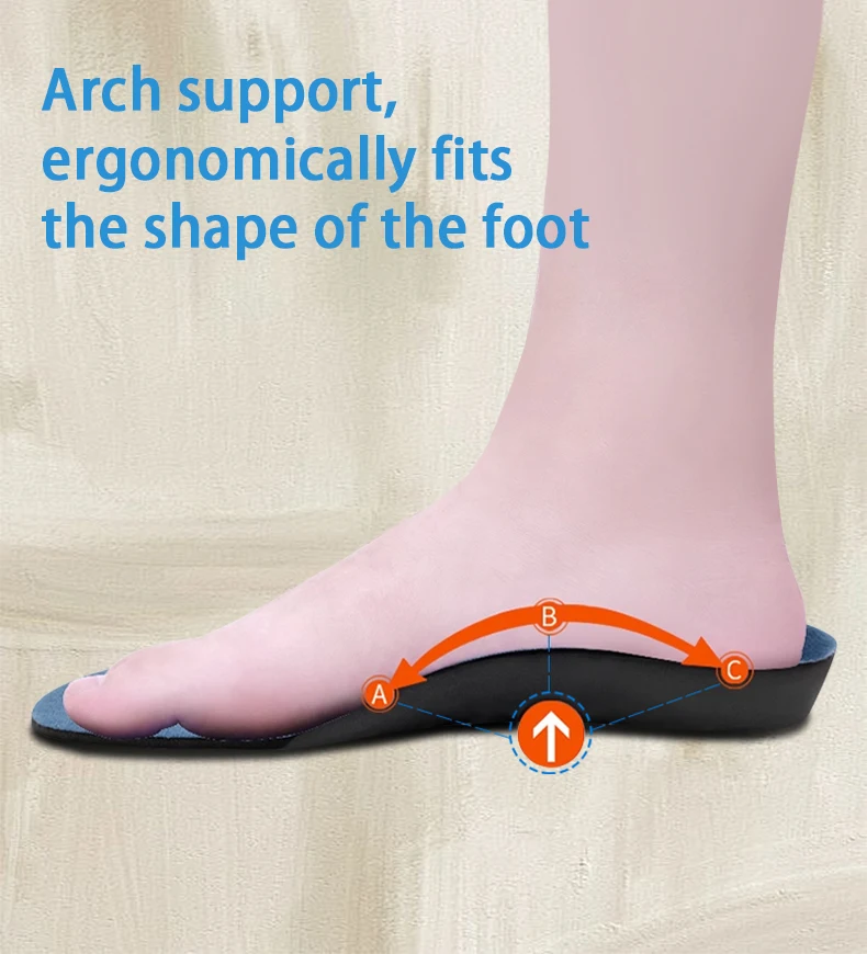1 Paar orthopädische Schuheinlagen aus EVA-Material, mit Fußgewölbestütze, für Männer und Frauen, bequeme Schuhpolster für alle Schuharten. – Detail 4