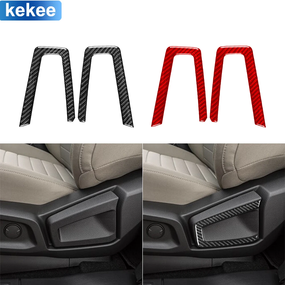 

For Ford Ranger Sport 2020 2021 2022 Front Seat Handle Trim Strip Cover Real Carbon Fiber Stickers Car Interior Accessories