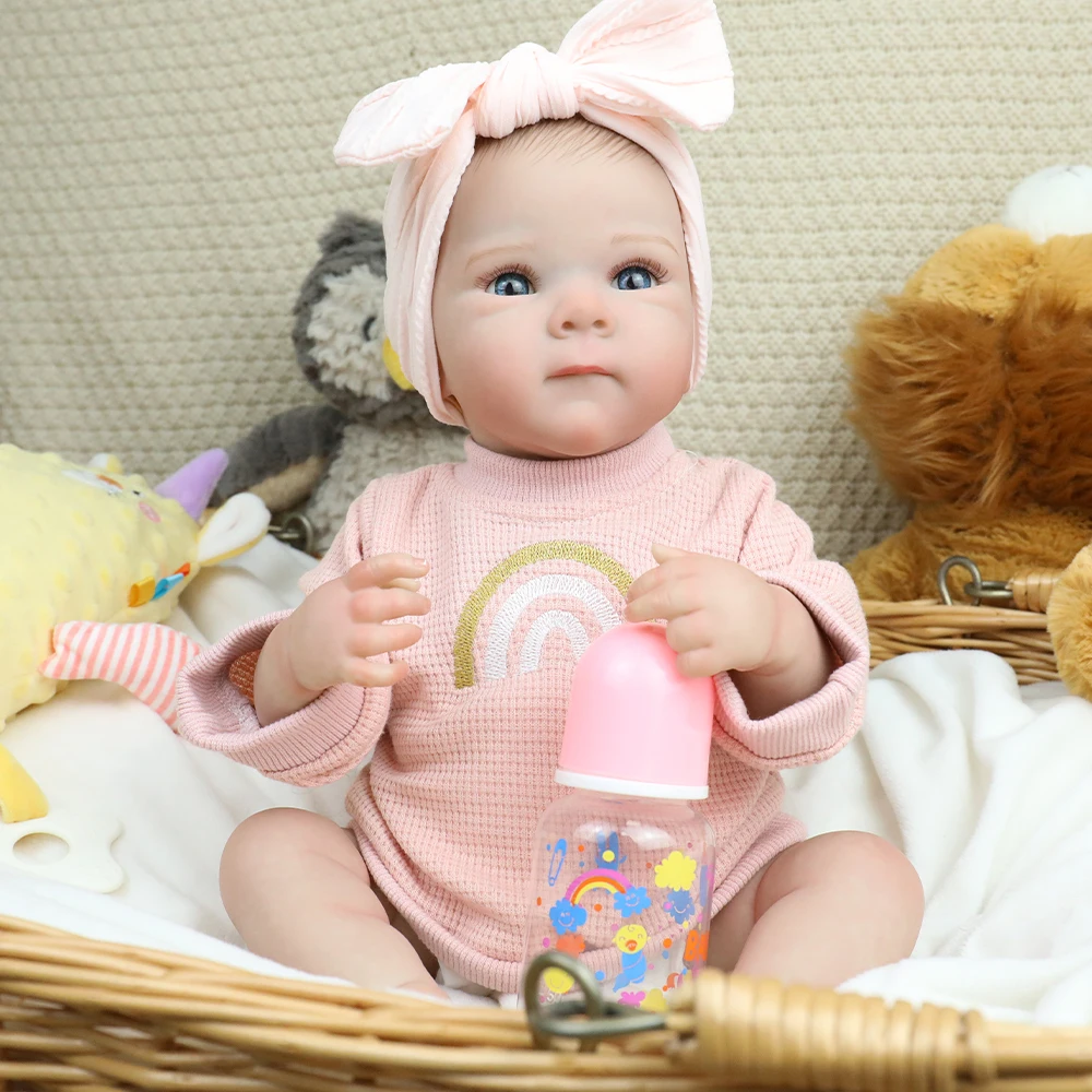

18-дюймовые куклы реборн, мягкая на ощупь кукла, которые выглядит настоящими реалистичными куклами реборн с ручным рисунком волос для детей, рождественский подарок Muñecas