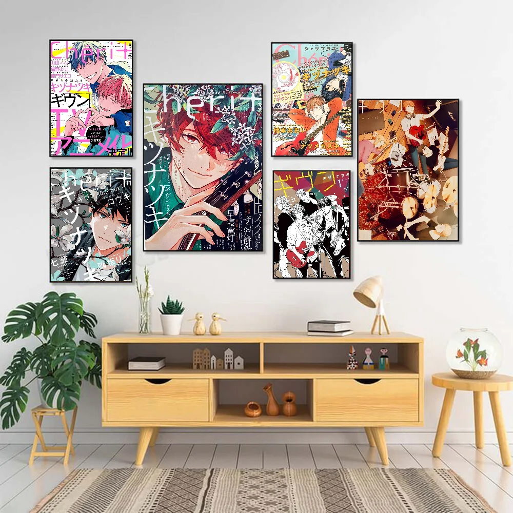 Given Manga Vai Receber Anime Poster Stickers Waterproof Wall Art For Living Bedroom Retro Room Decor Gift High Quality Print