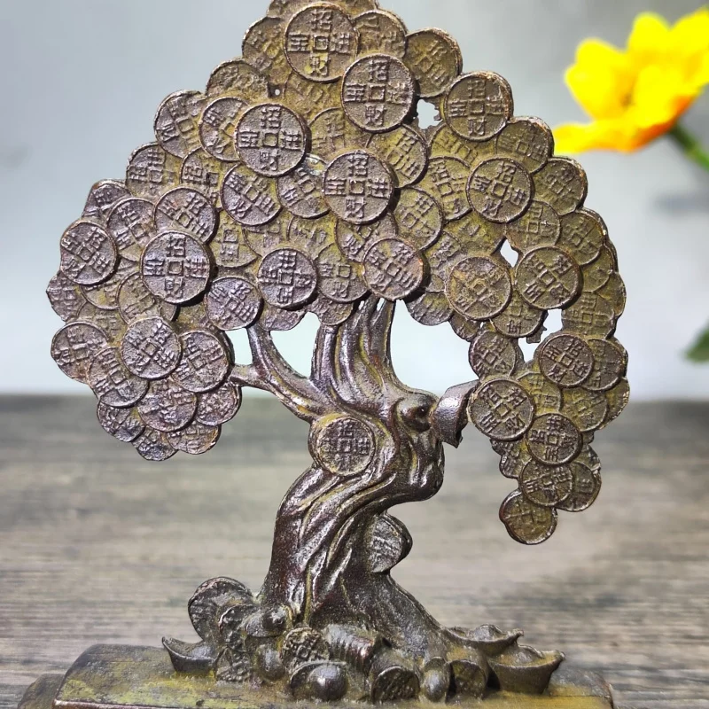 New model of the money tree with rotating treasure and auspicious dragon, a gift for company store openings, home desktop craft