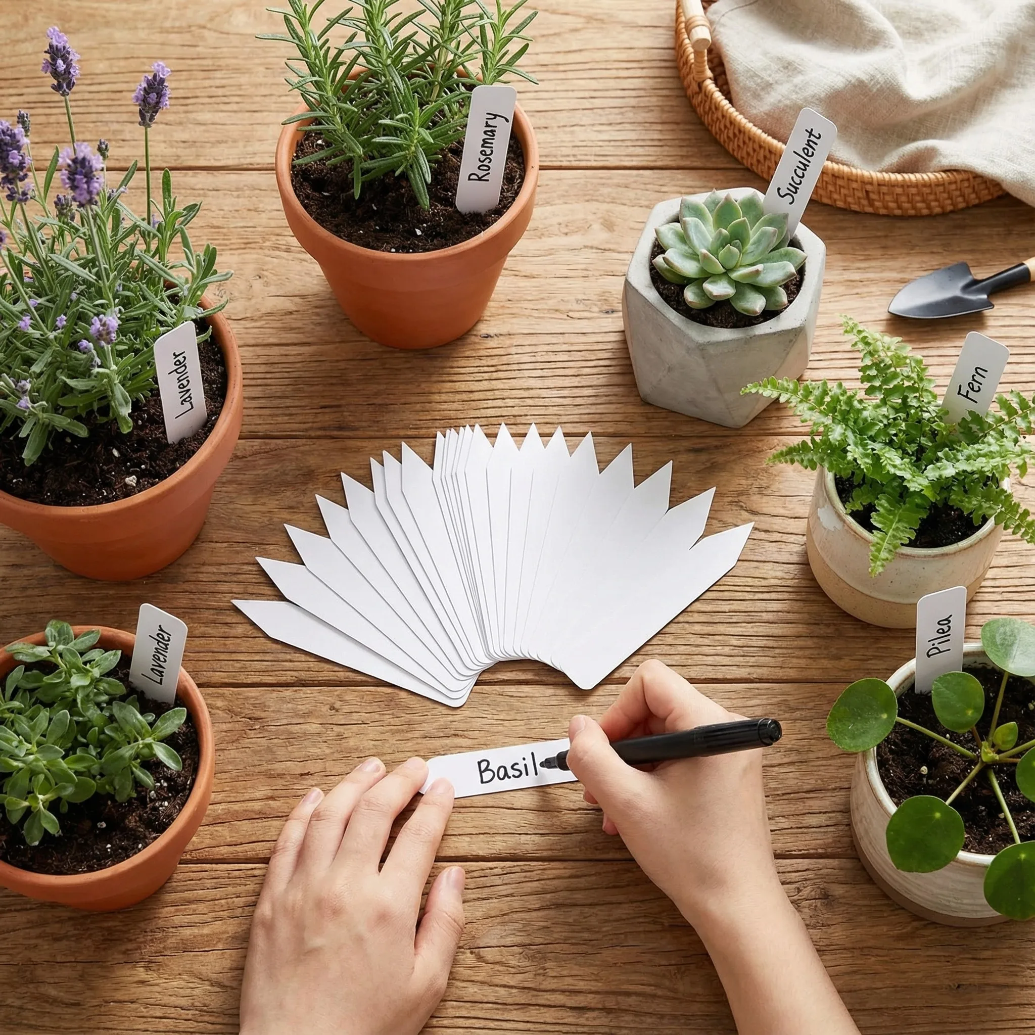 100/300Pcs Plant Labels Plastic Plant Name Tags for Seedlings Garden Labels Markers Seed Labels Stakes with Marker Pen