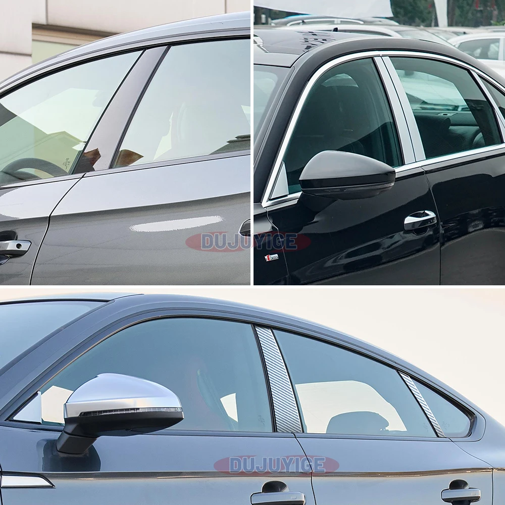 For VW Golf 5 MK5 2003-2009 2004 2005 2006 2007 2008 Carbon Fiber Window Door Column Deal B C Pillar Post Cover Trim Sticker