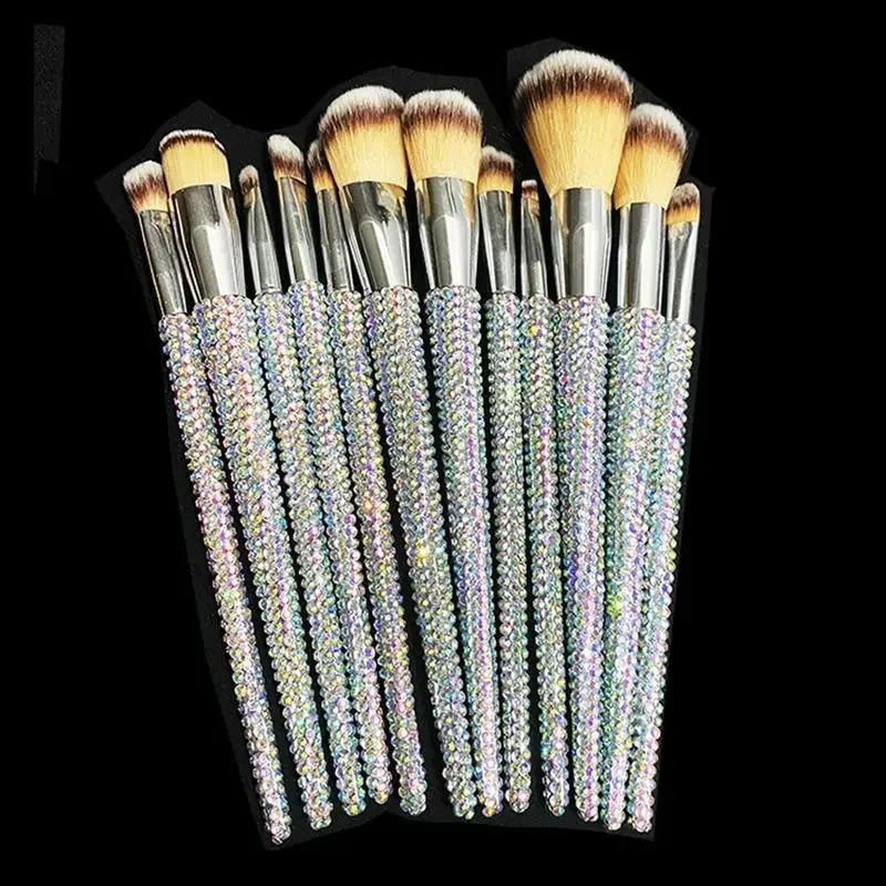 Diamond Glitter Shining Makeup Brushes Set 12PCS/Set Cosmetic Foundation Powder Brush Eyeshadow Concealer Complete Makeup Kit