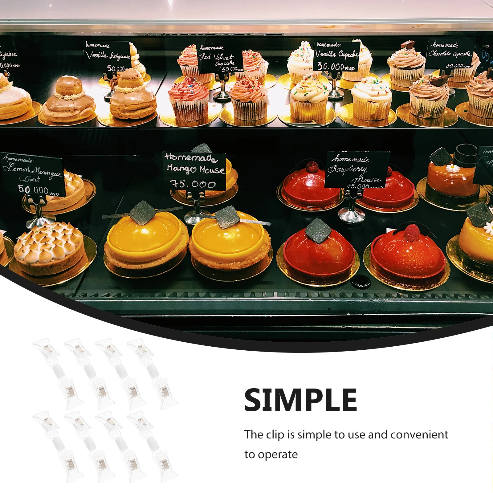 

8 шт. прозрачных держателей для ценников, двусторонние зажимы для ценников в розничных магазинах, простые в использовании, прочные поворотные клипсы для ценников