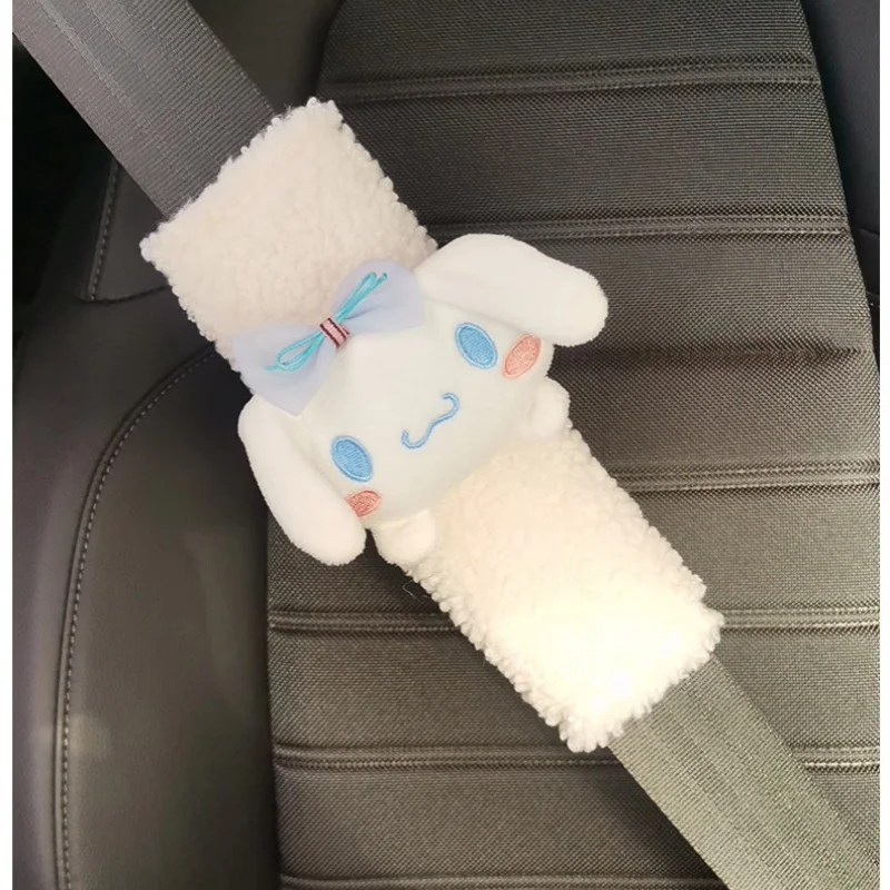 أنيمي سانريو كورومي مقعد السيارة حزام الغطاء الواقي لطيف الكرتون سينامورول أفخم اكسسوارات السيارات لوازم صبي فتاة هدية عيد